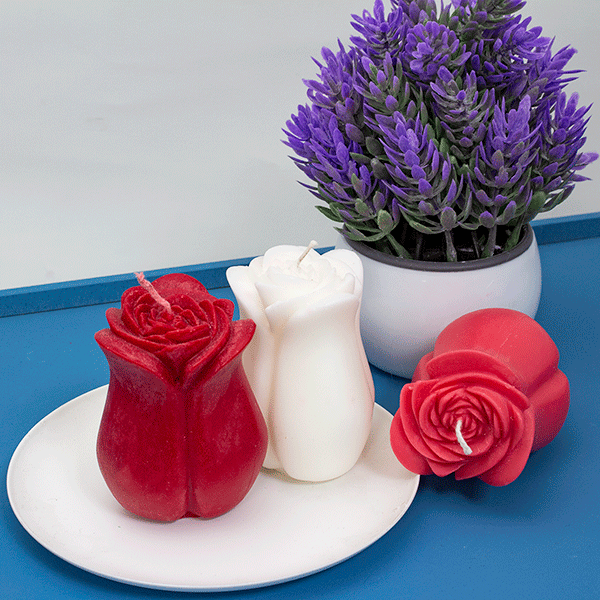 Свеча Бутон розы 6х8 см, цвет в ассортименте