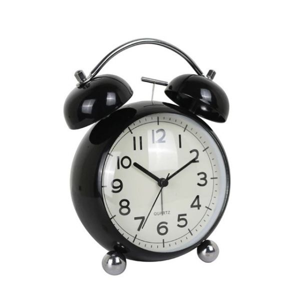 Часы будильник 18 см, черный