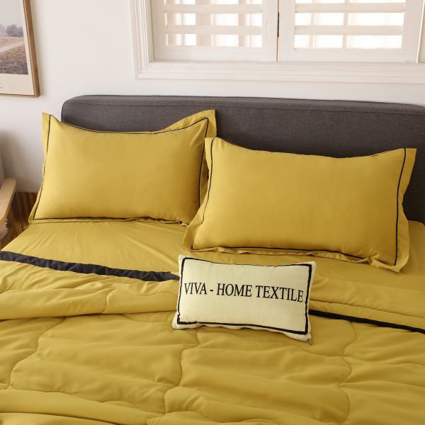 Комплект постельного белья Однотонный Сатин с Одеялом FB009