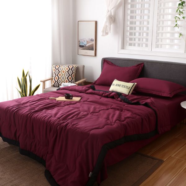 Комплект постельного белья Однотонный Сатин с Одеялом (простынь на резинке) FBR016