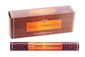 Благовония HEM Coco Tangerine (Кокос Мандарин) шестигр, 20 пал.