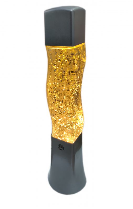 Лава лампа "Золотые блестки" с глиттером, серебро 42см
