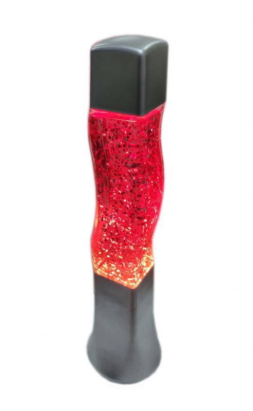 Лава лампа "Красные блестки" с глиттером, серебро 42см