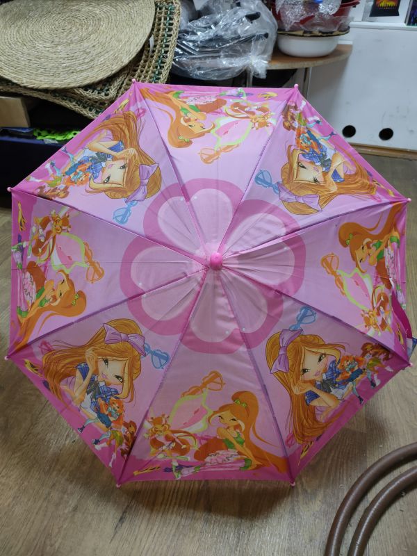 Детский зонт-трость полуавтомат "Принцессы", розовый