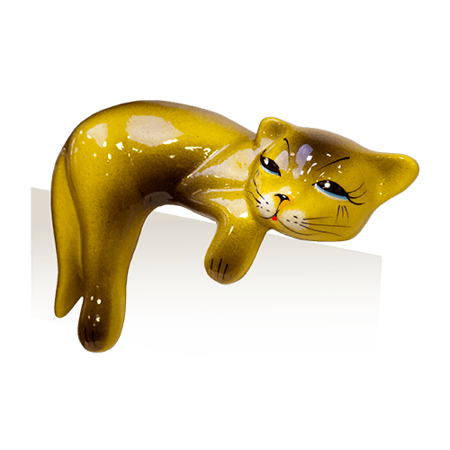 Кот на полку Сема 18х15 см, керамика, глянцевый, в ассортименте