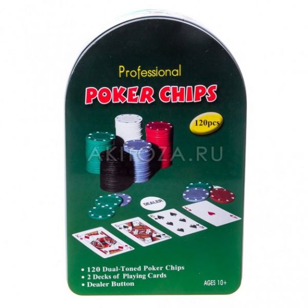 Игровой набор для покера c сукном и номиналом 24x15см
