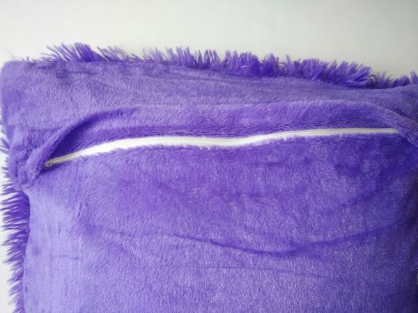 Наволочка декоративная мех "Травка", фиолетовый, 50х50