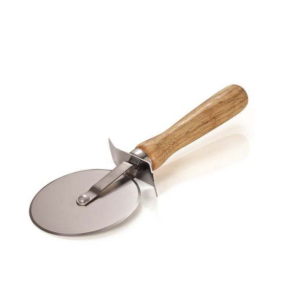 Нож роликовый для пиццы профи (пиццерезка) деревянная ручка L20см