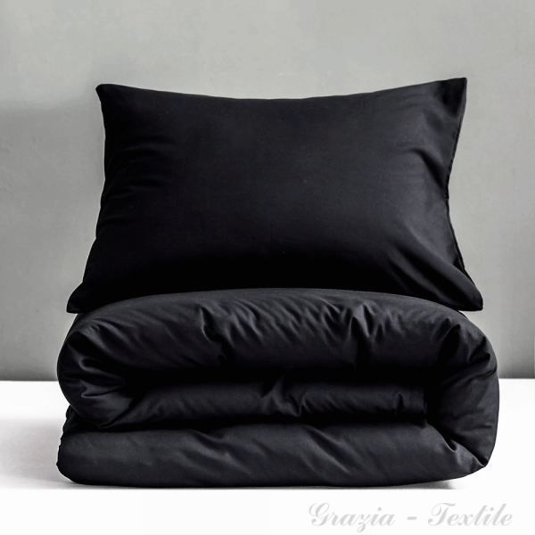 Комплект постельного белья однотонный Сатин Black Grazia-Textile N008