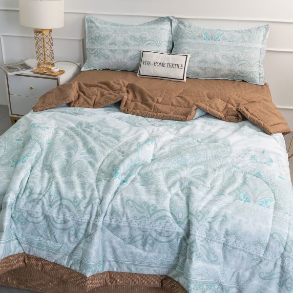 Комплект постельного белья Сатин с Одеялом (простынь на резинке) OBR065