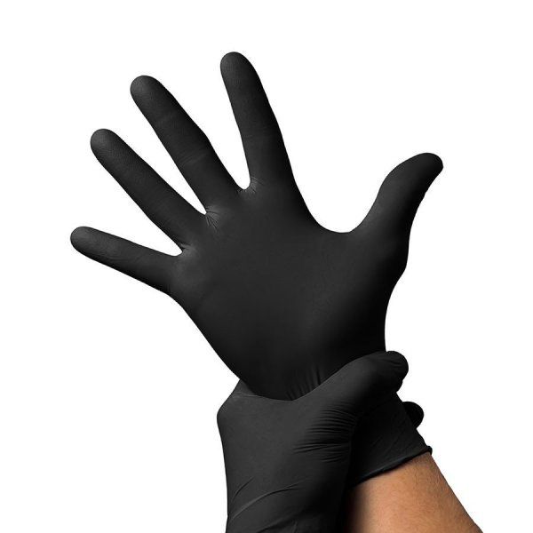 Перчатки нитриловые одноразовые черные, упаковка 100 шт, размер в ассортименте