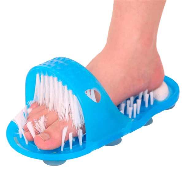 Щётка массажёр для ног "Тапок" Simple slippers на присосках, голуб.