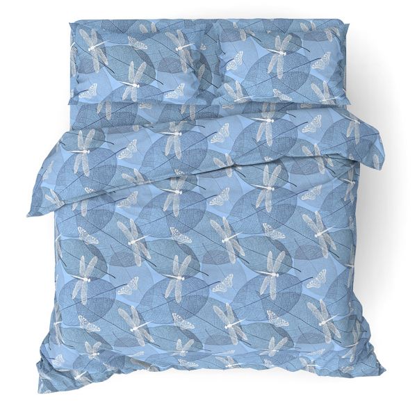 Комплект постельного белья "Стрекозы, голубой", 1,5сп, бязь 121 г/м2 в ассорт.
