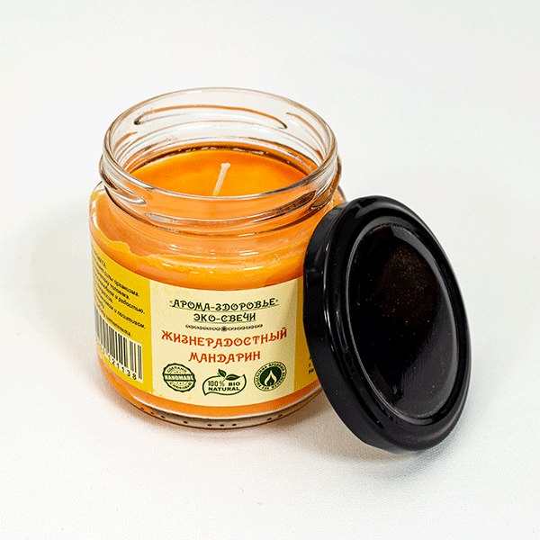 Свеча ароматическая в банке Жизнерадостный мандарин