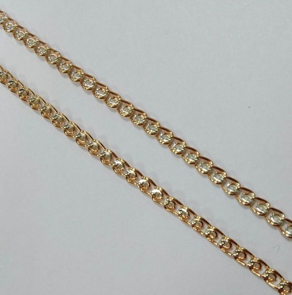 Цепочка на шею плетение Лав, двухцветное золото, 49 см Fallon Jewelry