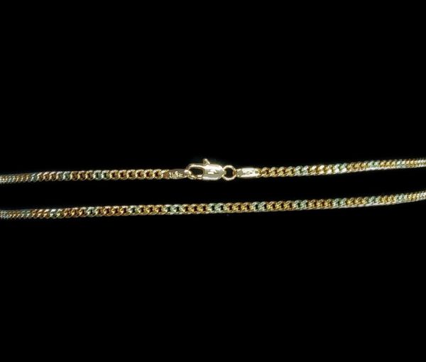 Цепочка на шею панцирное плетение, двухцветное золото, 50 см Fallon Jewelry