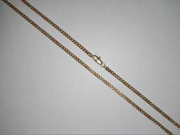 Цепочка на шею панцирное плетение, двухцветное золото, 50 см Fallon Jewelry