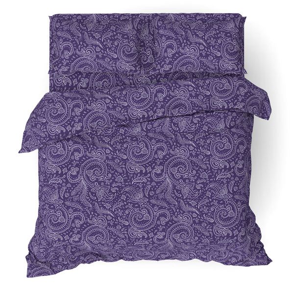 Комплект постельного белья "Турецкие огурцы, фиолетовый", 1,5сп, бязь 121 г/м2 в ассорт.
