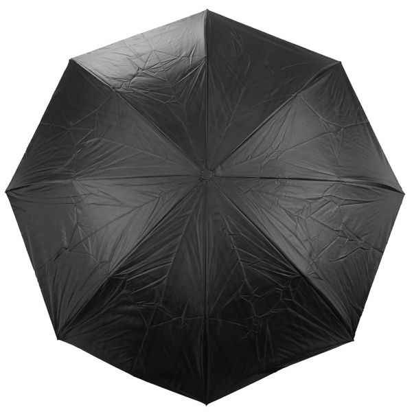 Зонт-трость механический обратного сложения "Листья" черный